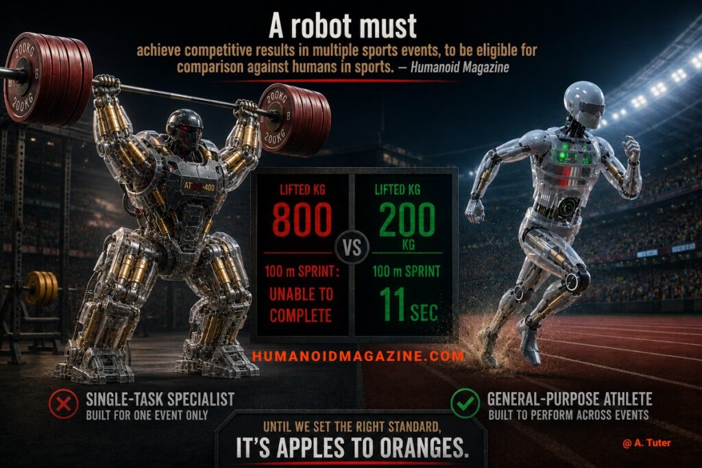 Human vs. Robot comparison in sports